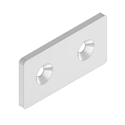 41-180-1 MODULAR SOLUTIONS ALUMINUM CONNECTING PLATE<br>45MM X 90MM FLAT TIE W/HARDWARE